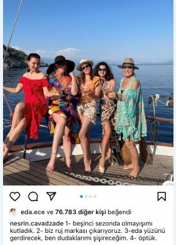 Yasak Elma Dizisinin Kadınları Birlikte Tatile Çıktı! Eda Ece, Nesrin Cavadzade, Şevval Sam Pozları Olay Oldu - Resim : 2