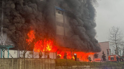 Trabzon'daki fındık fabrikasında yangın paniği