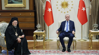 Cumhurbaşkanı Erdoğan, Fener Rum Patriği Bartholomeos ile bir araya geldi