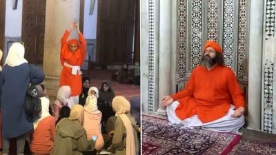 Şam Emevi Camii'nde skandal görüntüler: Tarikat lideri 'Dada Athman' Budist ayini düzenledi!