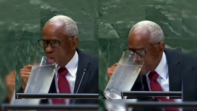 Haiti Başbakanı BM kürsüsünde sürahiden su içti! Yaptığına kendisi de şaşırdı! İşte gülümseten anlar
