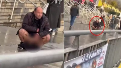 Esenyurt'ta AVM önünde tuvaletini yaptı! Şaşkın bakışlara aldırış etmedi... Şok anlar kamerada...