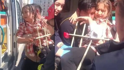 Küçük kızın koluna saplanan korkuluk demiri ameliyatla çıkarıldı