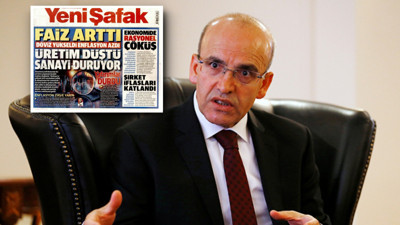 Yeni Şafak, Bakan Mehmet Şimşek’i tam sayfa manşetten vurdu: Rasyonel çöküş...