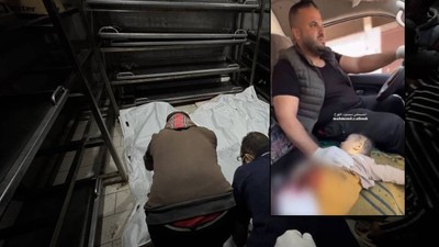 Sağlık görevlisinin Filistinli çocuğu hayatta tutmaya çalıştığı anlar yürek parçaladı