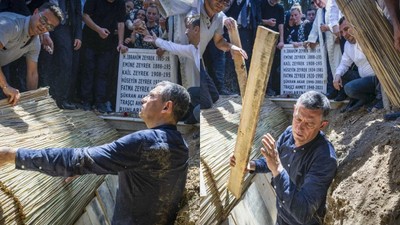 Ferdi Zeyrek'e vedadan acı kareler: Özgür Özel naaşı defnetti