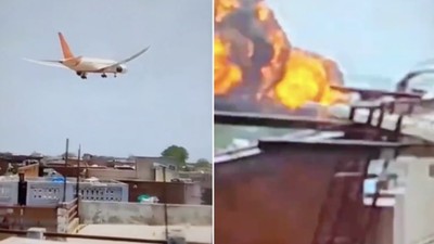 Hindistan'da 242 yolcuyu taşıyan uçak böyle düştü! Kalkıştan saniyeler sonra gelen felaket...