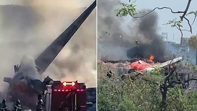 Hindistan'da düşen uçakla ilgili bomba iddialar: Eski başbakan da uçaktaydı! Aynı uçak daha önce de arıza yaptı...