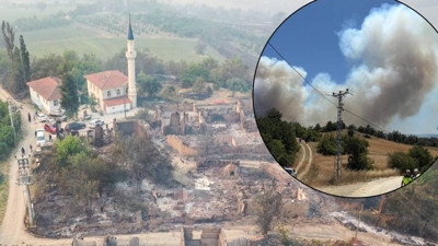 Sakarya yangını Bilecik'e sıçradı, köyler tahliye edildi! Alevlerin teslim aldığı bölgeden korkunç kareler