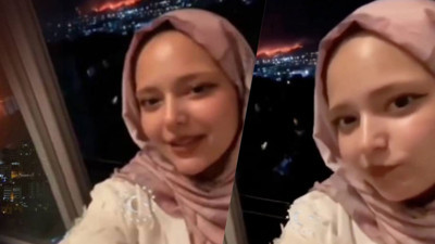 Bursa’daki yangını arkasına alıp ‘yanıyor yanaklarım’ şarkısıyla video çekti! Tepkiler çığ gibi...