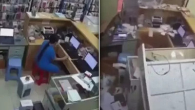 Rusya'daki depremin dehşet anı kamerada! 8,8’lik sarsıntı dükkanı saniyeler içinde yıktı...