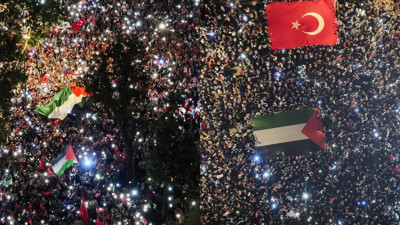 İstanbul 'Gazze'ye Umut Işığı Ol' yürüyüşünde tek yürek oldu