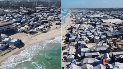 Her yer enkaz... Gazze halkı sahillerde kurdukları çadırlarda yaşamaya başladı