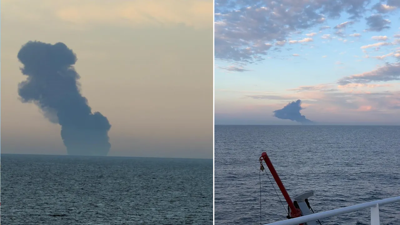 Boğaza yakın noktada Rus tankerinde korkunç patlama!