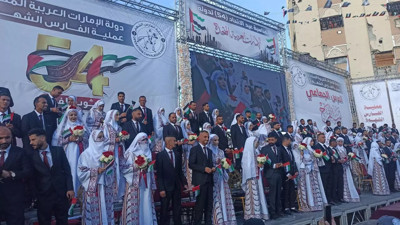 Savaşın gölgesinde 54 çift Gazze enkazları arasında nikahlandı