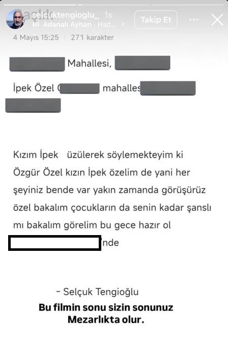 Özgür Özel’in kızını tehdit etmişti: Zanlı hakkında yeni gelişme - Resim : 2