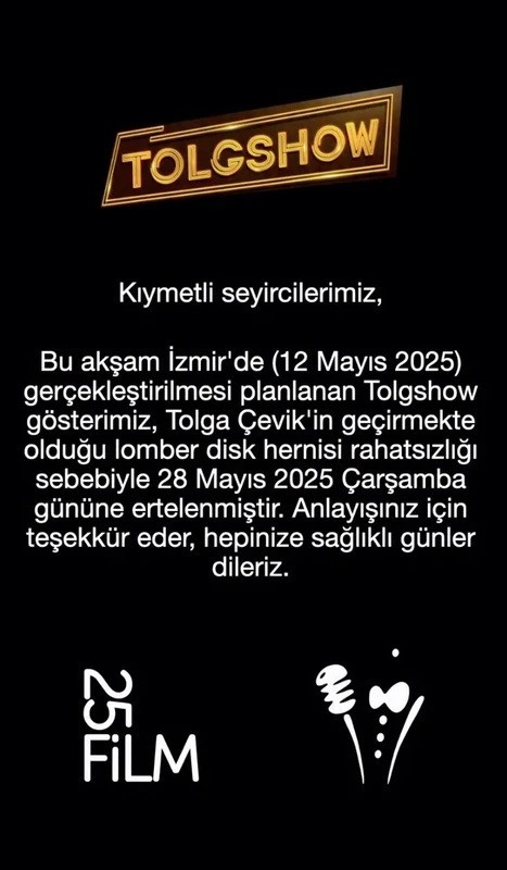 Ünlü komedyen Tolga Çevik'ten üzen haber! Hastalığını duyurdu, gösterisi ertelendi