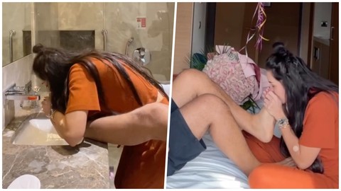 Dilan Polat eşinin ayaklarını önce yıkadı sonra öpücüklere boğdu