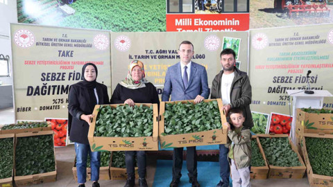 Ağrı’da 150 çiftçiye fide desteği! Tören ile dağıtıldı...