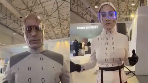 Teknoloji fuarında sergilenen insansı robotlar insan çıktı!