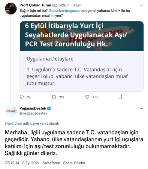 Pegasus'un 'Sadece T.C. vatandaşları' ifadesi tepki çekti!