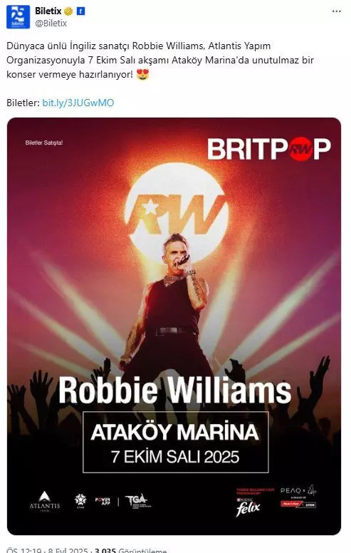 İsrail destekçisi Robbie Williams'ın İstanbul konseri iptal edildi