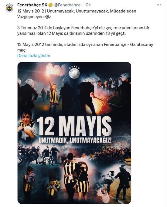 Galatasaray'dan Fenerbahçe'ye 12 Mayıs göndermesi - Resim : 2