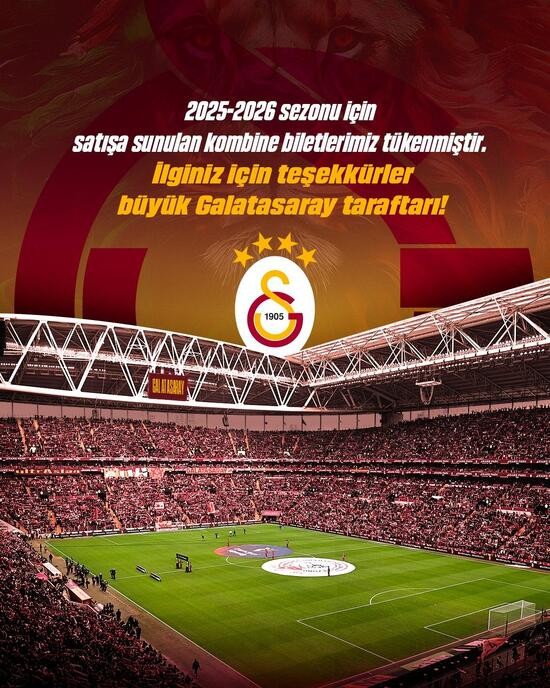 Galatasaray'da yeni sezonun kombineleri tükendi
