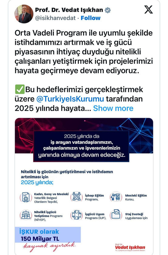 İş arayanlara müjde geldi: İşkur'a istihdam projeleri için 150 milyar liralık kaynak!
