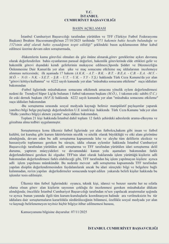 Futbolda dev şike ve bahis operasyonu: Eyüpspor Başkanı Murat Özkaya, Fatih Saraç ve 17 hakem gözaltında!