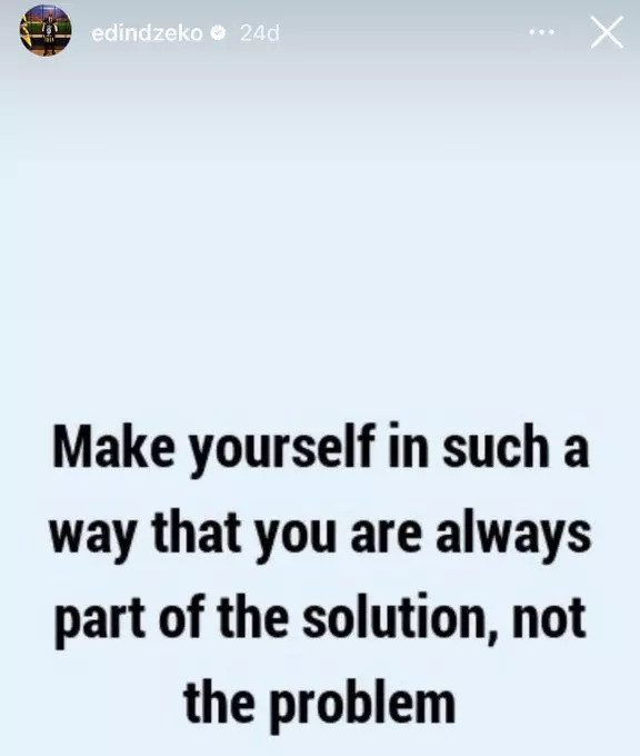 8 puanlık fark sonrası Edin Dzeko'dan ses getirecek paylaşım!