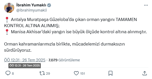 Tarım ve Orman Bakanı İbrahim Yumaklı'dan iyi haber: Antalya ve Manisa'daki orman yangınları kontrol altına alındı - Resim : 2