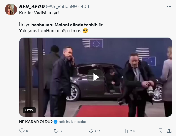 ''Kurtlar Vadisi İtalya'' Başbakan Giorgia Meloni artık tesbihiyle geziyor - Resim : 3