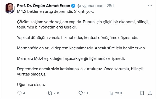 İstanbul'daki depremin ardından Ahmet Ercan'dan korkutan uyarı: En az iki deprem kaçınılmazdır