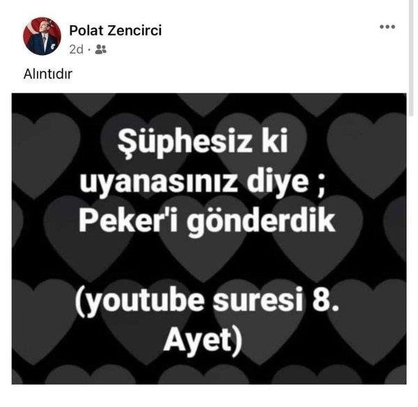İYİ Parti'li Polat Zencirci, Sedat Peker'e gönderme yaparak Kur'an ayetiyle dalga geçti!
