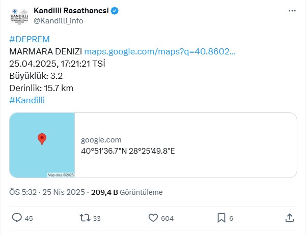 İstanbul'da bir sarsıntı daha: Artçı depremler art arda!
