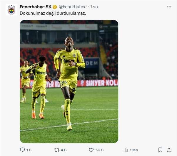 4-0'lık zaferin ardından Fenerbahçe'den Galatasaray'a gönderme: Dokunulmaz değil durdurulamaz