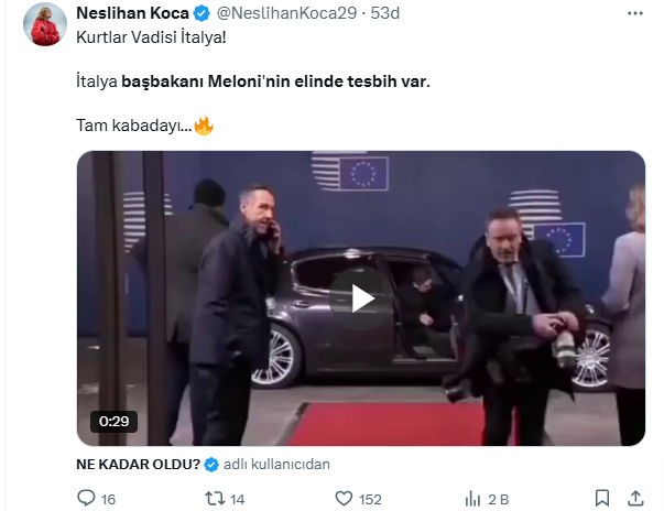 ''Kurtlar Vadisi İtalya'' Başbakan Giorgia Meloni artık tesbihiyle geziyor - Resim : 2