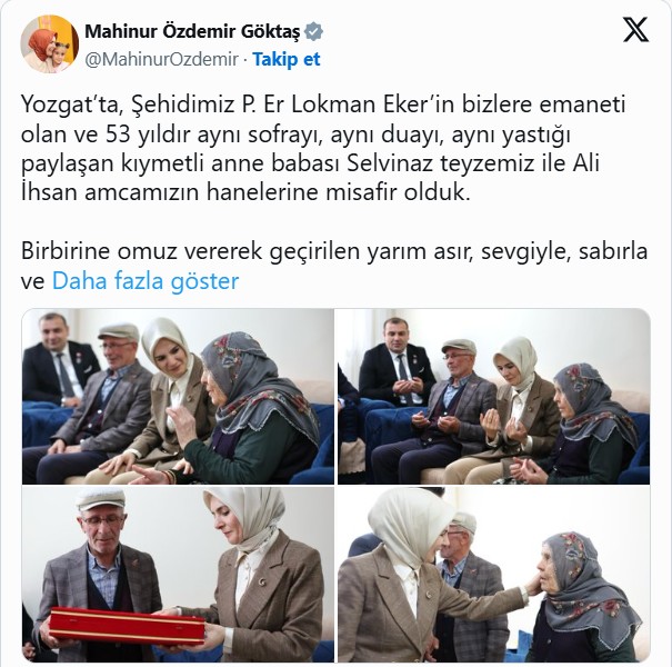 Aile ve Sosyal Hizmetler Bakanı Mahinur Özdemir Göktaş'tan şehit ailesine ziyaret