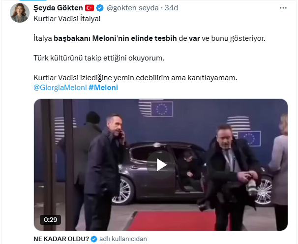''Kurtlar Vadisi İtalya'' Başbakan Giorgia Meloni artık tesbihiyle geziyor - Resim : 5