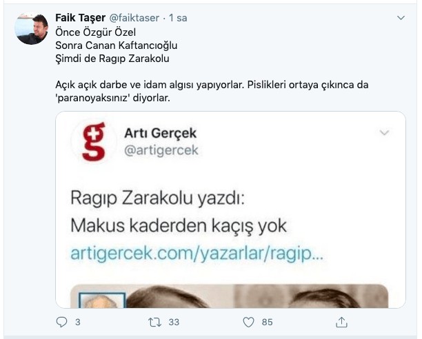 Özel ve Kaftancıoğlu'ndan sonra Ragıp Zarakolu da 'Darbe' safında yerini aldı! - Resim : 2