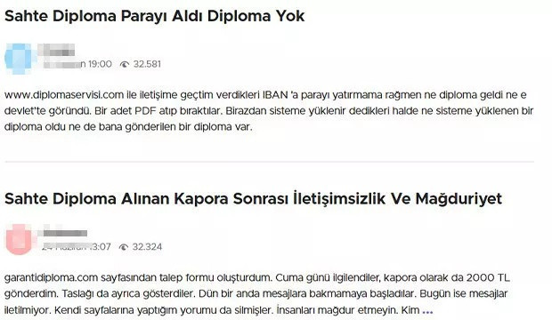 Pişkinliğin bu kadarı! Sahte diploma sipariş edip gelmeyince dolandırıldık diye yakındılar... - Resim : 4