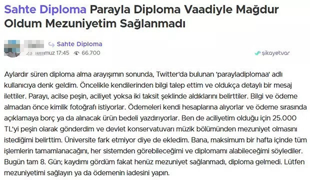 Pişkinliğin bu kadarı! Sahte diploma sipariş edip gelmeyince dolandırıldık diye yakındılar... - Resim : 7