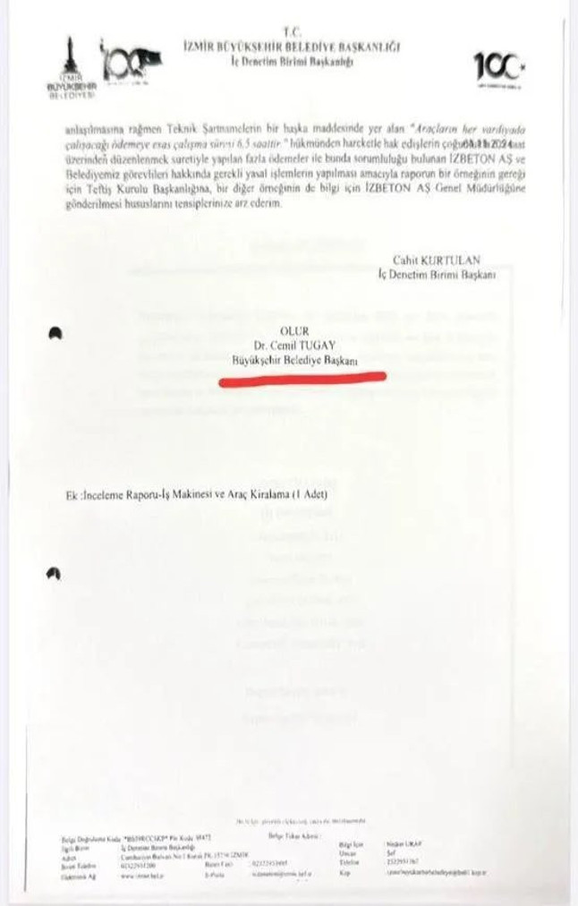 Cemil Tugay “iftira” dedi, belgeler yalanladı! Tunç Soyer'e Yolsuzluk soruşturmasını başlatan yazı ortaya çıktı - Resim : 2
