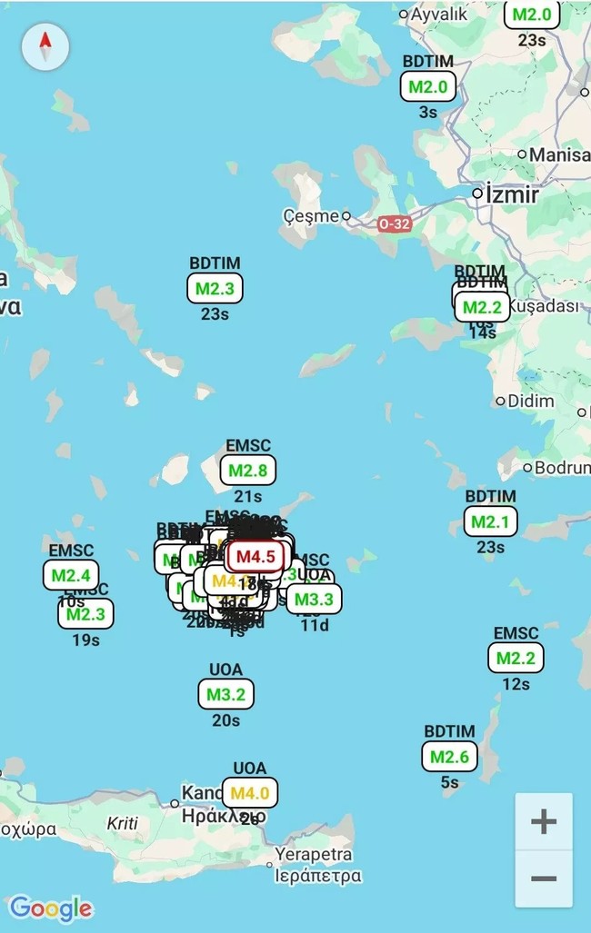 Heyelan başladı, dev kayalar deniz kayıyor! Ege deprem fırtınasından korkunç görüntüler! - Resim : 5