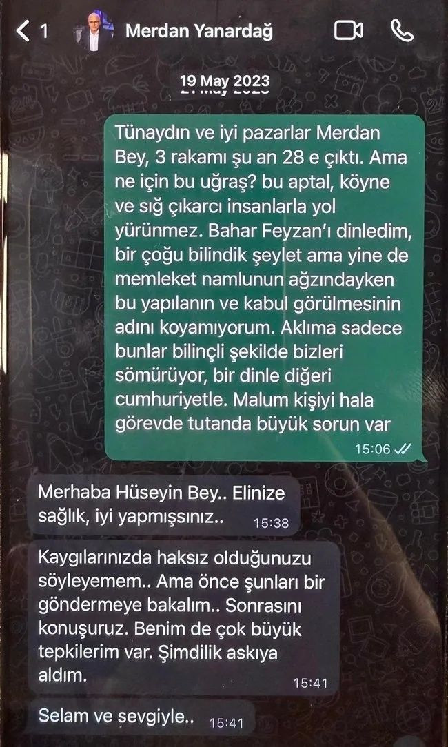 Tele1 yöneticisi Merdan Yanardağ ile ajan Hüseyin Gün arasındaki WhatsApp mesajları ortaya çıktı! “Baskı kurun, görevden alınsın!” - Fotoğraf: 8