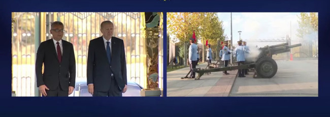 KKTC lideri Ankara'da: Cumhurbaşkanı Erdoğan, Tufan Erhürman'ı resmi törenle karşıladı! - Resim : 3