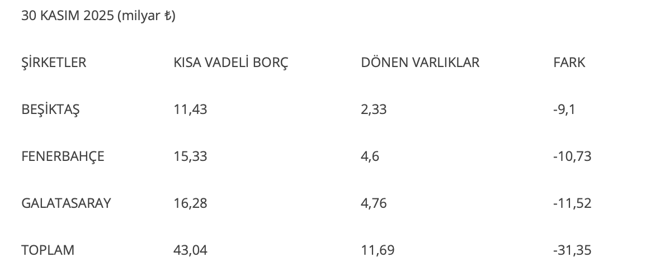Üç Büyükler'in toplam borcu 1.24 milyar euroya ulaştı - Resim : 3