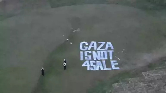 Skandal Gazze planının intikamını Trump'ın golf sahasından aldılar! "Gazze satılık değildir"