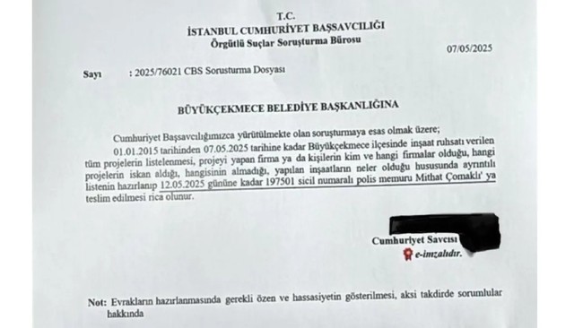 Büyükçekmece Belediyesi'ne yolsuzluk soruşturması! Tüm projelerin listesi istendi...